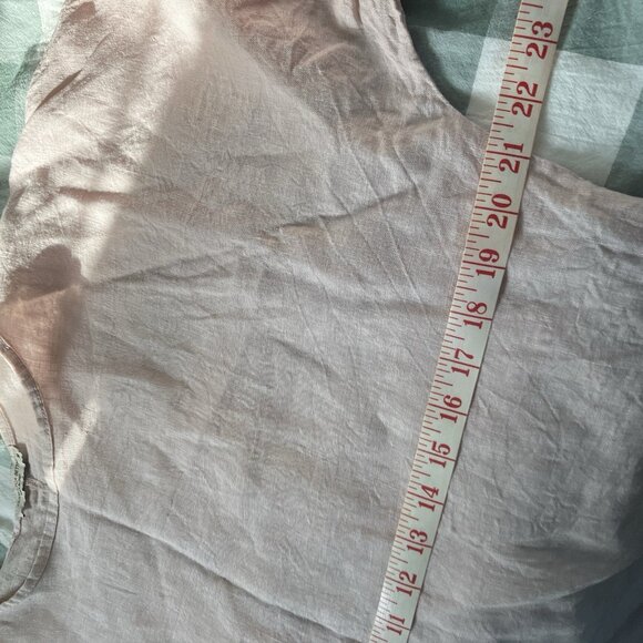 Francesca Bettini Linen Blouse Womens M Pink Eyelet Made in Italy Boho Lagenlook - Picture 6 of 8